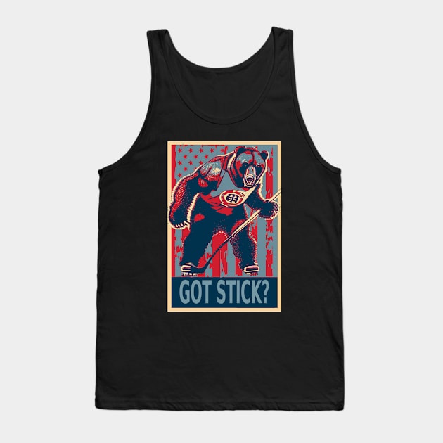 American Bear Ice Hockey Player Tank Top by DesignArchitect